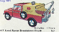 <a href='../files/catalogue/Corgi/417/1961417.jpg' target='dimg'>Corgi 1961 417  Land Rover Breakdown Truck</a>