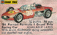 <a href='../files/catalogue/Corgi/154/1963154.jpg' target='dimg'>Corgi 1963 154  Ferrari Formula 1 Grand Prix Racing Car</a>