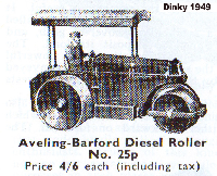 <a href='../files/catalogue/Dinky/25p/194925p.jpg' target='dimg'>Dinky 1949 25p  Aveling-Barford Diesel Roller</a>