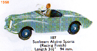 <a href='../files/catalogue/Dinky/107/1958107.jpg' target='dimg'>Dinky 1958 107  Sunbeam Alpine Sports (Racing Finish)</a>