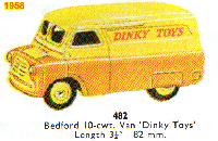 <a href='../files/catalogue/Dinky/482/1958482.jpg' target='dimg'>Dinky 1958 482  Bedford 10-cwt Van Dinky Toys</a>