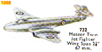 <a href='../files/catalogue/Dinky/732/1958732.jpg' target='dimg'>Dinky 1958 732  Meteor Twin Jet Fighter</a>
