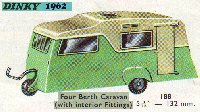 <a href='../files/catalogue/Dinky/188/1962188.jpg' target='dimg'>Dinky 1962 188  Four Berth Caravan with Interior Fittings</a>