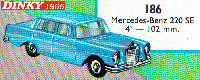 <a href='../files/catalogue/Dinky/186/1965186.jpg' target='dimg'>Dinky 1965 186  Mercedes Benz 220SE</a>