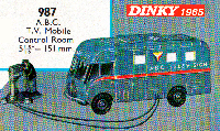 <a href='../files/catalogue/Dinky/987/1965987.jpg' target='dimg'>Dinky 1965 987  ABC TV Mobile Control Room</a>