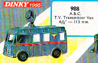 <a href='../files/catalogue/Dinky/988/1965988.jpg' target='dimg'>Dinky 1965 988  ABV TV Transmitter Van</a>