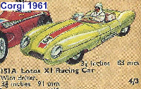 <a href='../files/catalogue/Corgi/151a/1961151a.jpg' target='dimg'>Corgi 1961 151a  Lotus XI Racing Car</a>