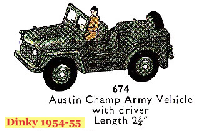 <a href='../files/catalogue/Dinky/674/1954674.jpg' target='dimg'>Dinky 1954 674  Austin Champ Army Vehicle</a>