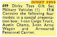 <a href='../files/catalogue/Dinky/699/1955699.jpg' target='dimg'>Dinky 1955 699  Military Vehicles 1</a>