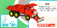 <a href='../files/catalogue/Dinky/959/1965959.jpg' target='dimg'>Dinky 1965 959  Foden Dump Truck with Bulldozer Blade</a>